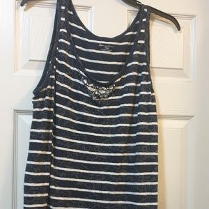Blue/white striped tank top